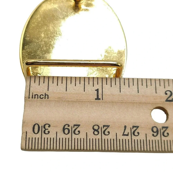 Textured Medallion Initial M Belt Buckle Gold Tone Vintage - Picture 4 of 5